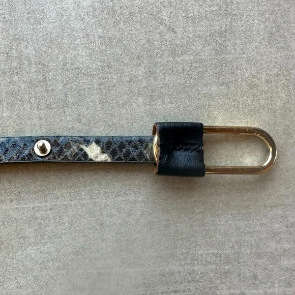 Halogen Snake Print Belt with Silver Buckle Women main image 3